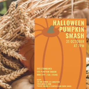 Modern Halloween Pumpkin Smash Party Invitation