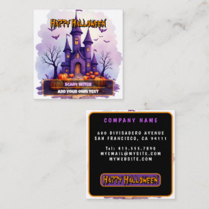 Modern Halloween Spooky Cute Collection Square Business Card