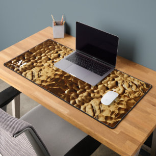 Modern Hammered Brass Custom Monogram Desk Mat