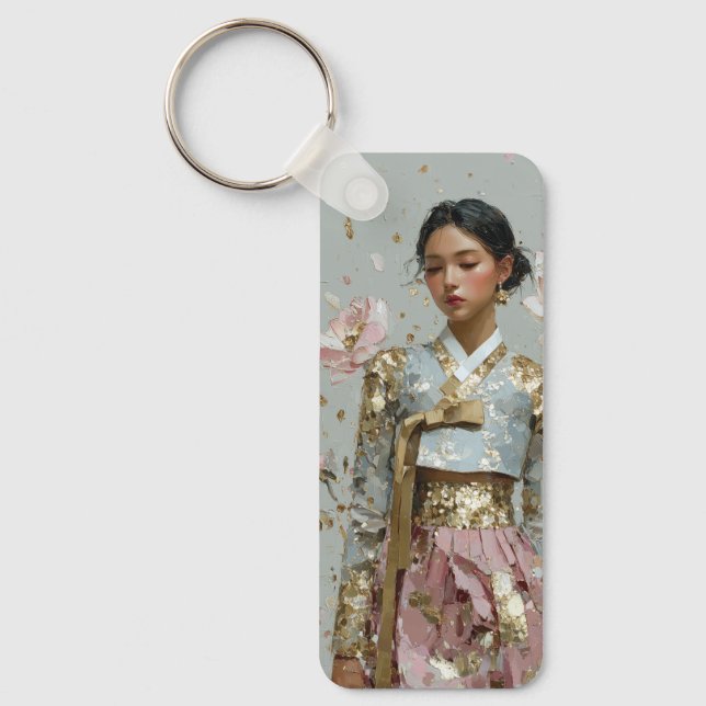Modern Hanbok Art Print Key Ring (Front)