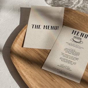 Modern Hand Drawn Cake Retro Quirky Wedding  Menu