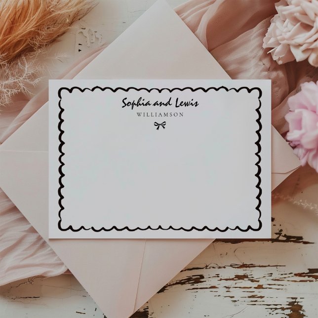 Modern Hand Drawn Couple Stationery Card (Creator Uploaded)