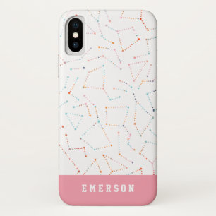 modern hand drawn fun space and stars monochrome iPhone x case