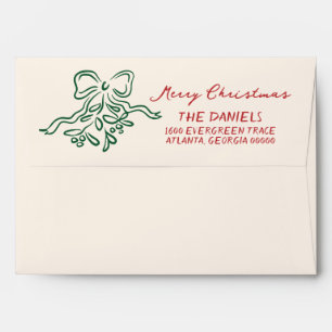 Modern Hand Drawn Holiday Return Address Envelope