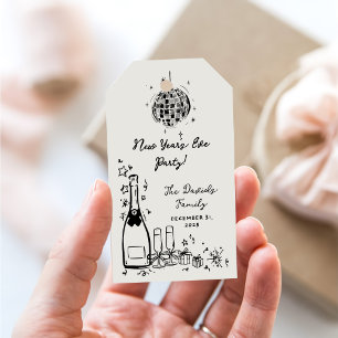 Modern Hand Drawn New Year's Eve Party  Gift Tags