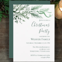 Modern Hand Drawn Pine Christmas Party invitation