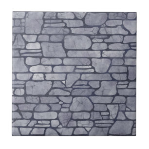 Modern hand drawn stones Grey and black Bathroom Ceramic Tile