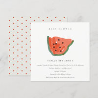 Modern Hand Drawn Watermelon Fruit Baby Shower