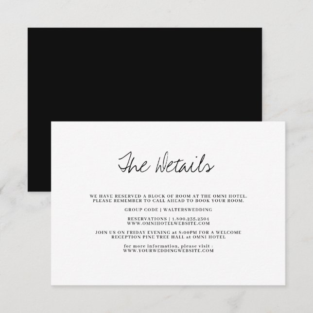 Modern Hand-Drawn Wedding RSVP Card (Front/Back)