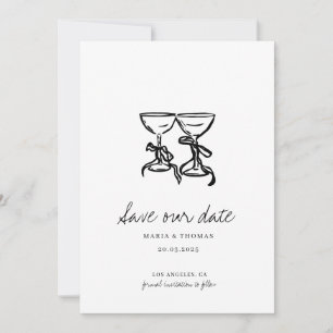 Modern Hand Drawn Wedding Save the Date