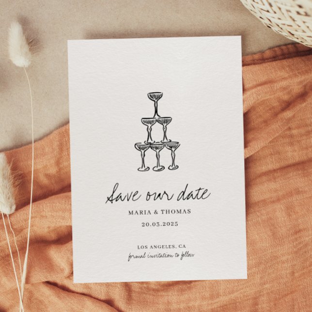 Modern Hand Drawn Wedding Save the Date (Creator Uploaded)