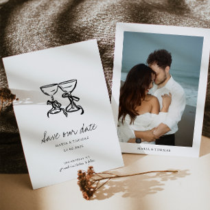 Modern Hand Drawn Wedding Save the Date