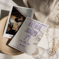 Modern Hand Drawn Written Retro Photo Wedding