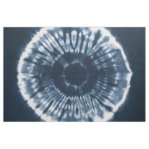 Modern hand-dyed indigo blue shibori fabric