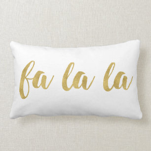 Modern Hand Lettered Fa La La Christmas Holiday Lumbar Cushion