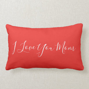 Modern Hand Lettered I Love You Mum Lumbar Cushion