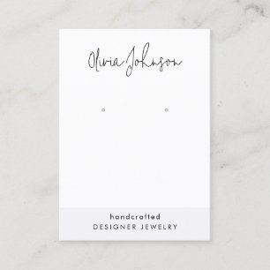 Modern Hand Lettered Jewellery Earring Display Business Card