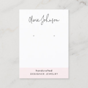 Modern Hand Lettered Jewelry Earring Display  Business Card