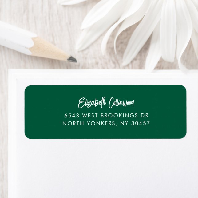 Modern Hand Lettered Script Red Return Address Label (Insitu)
