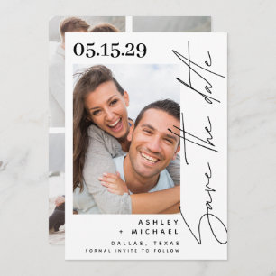 Modern Hand Lettered Script Typography 5 Photo Save The Date