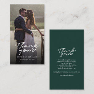 Modern Hand-Lettered Wedding Day Photo Thank You Card