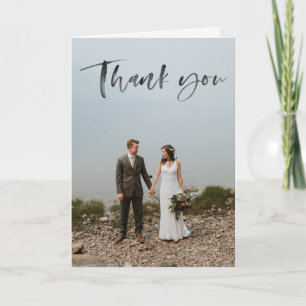 Modern hand-lettered Wedding Thank you card