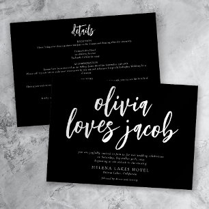 Modern Hand Lettering QR Code Casual Wedding Invitation