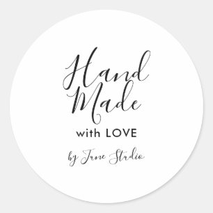 Modern hand made with love package sticker