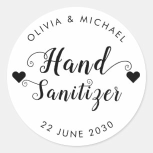 Modern Hand Sanitizer Wedding Party Favour Label