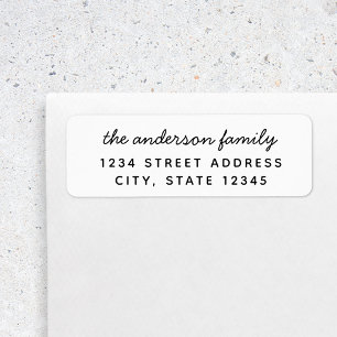 Modern Hand Script Family Return Address Return Address Label