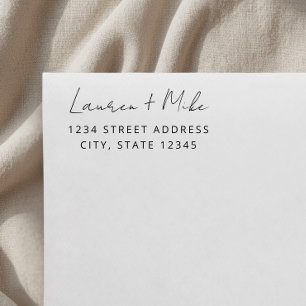 Modern Hand Script Wedding Return Address Self-inking Stamp