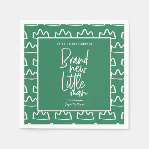Modern hand written baby shower napkin