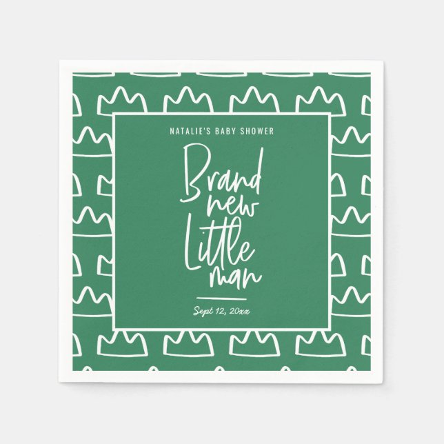 Modern hand written baby shower napkin (Front)