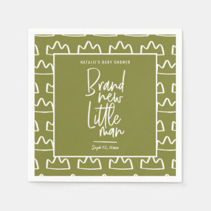Modern hand written baby shower napkin