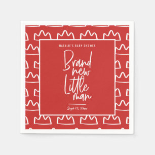 Modern hand written baby shower napkin