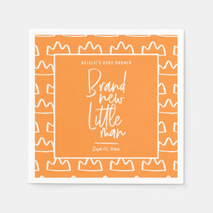 Modern hand written baby shower napkin