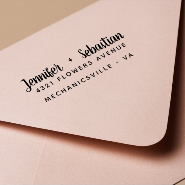 Modern Hand Written Calligraphy script wedding Self-inking Stamp (Creator Uploaded)