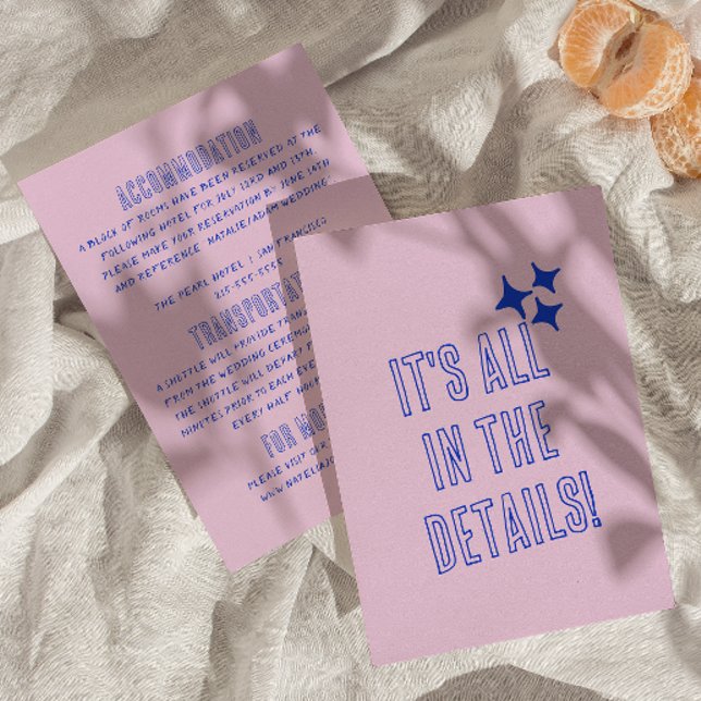 Modern Hand Written colourful Retro Wedding Detail Enclosure Card (Creator Uploaded)