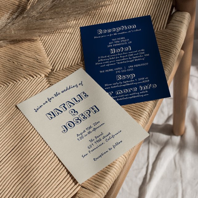 Modern Hand-Written Retro All In One Wedding Invitation (Creator Uploaded)