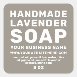 Modern Handmade Lavender Soap Felted Wool Grey Square Sticker