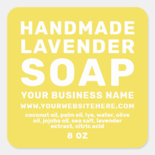 Modern Handmade Lavender Soap Illuminating Yellow Square Sticker