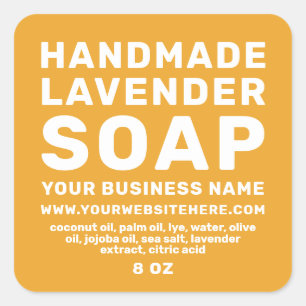 Modern Handmade Lavender Soap Mellow Yellow Square Sticker
