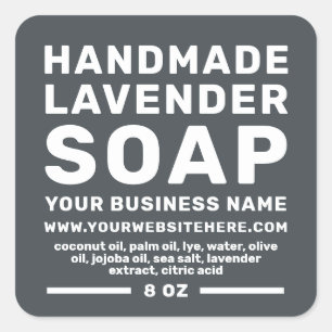 Modern Handmade Lavender Soap Off-Black Square Sticker