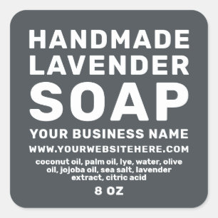 Modern Handmade Lavender Soap Off-Black Square Sticker