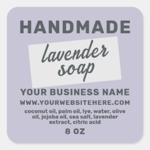 Modern Handmade Lavender Soap Purple  Square Sticker