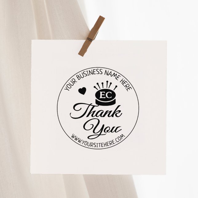 Modern Handmade Sewing Thank You  Rubber Stamp (Creator Uploaded)