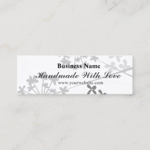 Modern Handmade With Love Minimal Floral Florid Mini Business Card