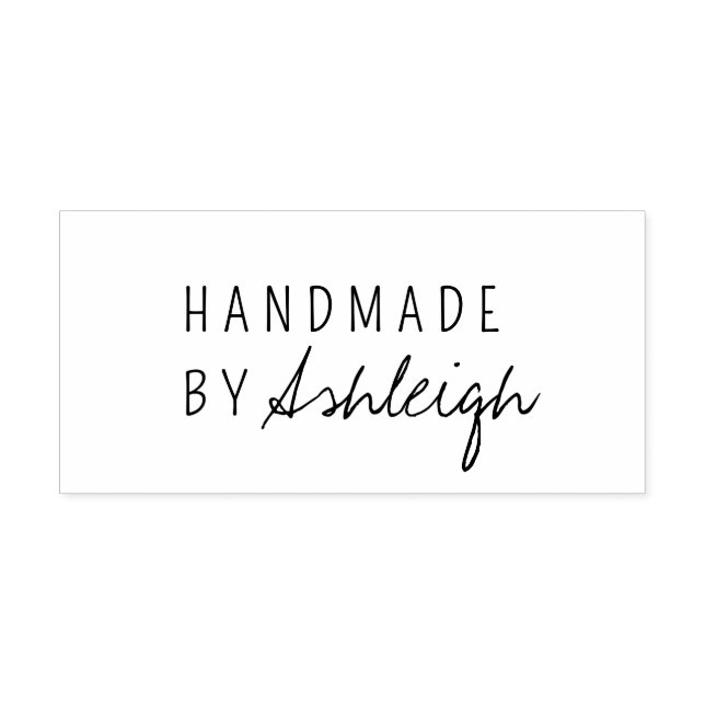 Modern Handmade with Love Simple Script Self-inking Stamp (Design)