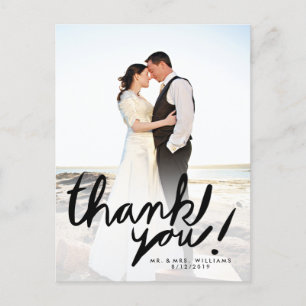 Modern Handwrite Photo Thank You Postcard