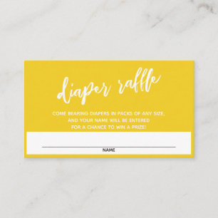 Modern Handwriting Bold Yellow Raffle Ticket Enclosure Card
